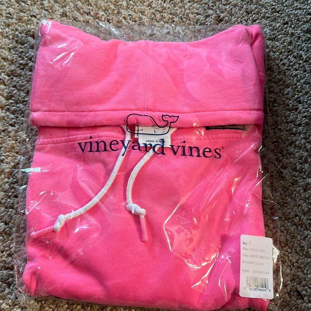 Vineyard Vines pink cowell neck sweatshirt size L